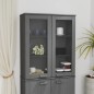 vidaXL Highboard-Oberteil HAMAR Dunkelgrau 85x35x100 cm Massivholz vidaXL Highboard-Oberteil HAMAR Dunkelgrau 85x35x100 cm Massivholz