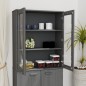 vidaXL Highboard-Oberteil HAMAR Dunkelgrau 85x35x100 cm Massivholz vidaXL Highboard-Oberteil HAMAR Dunkelgrau 85x35x100 cm Massivholz