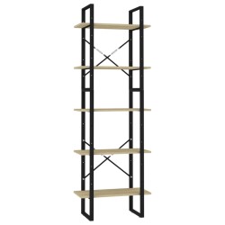 vidaXL Bücherregal 5 Fächer Sonoma-Eiche 60x30x175 cm Holzwerkstoff