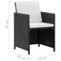 9-tlg. Garten-Essgruppe mit Auflagen Poly Rattan Schwarz 9-tlg. Garten-Essgruppe mit Auflagen Poly Rattan Schwarz