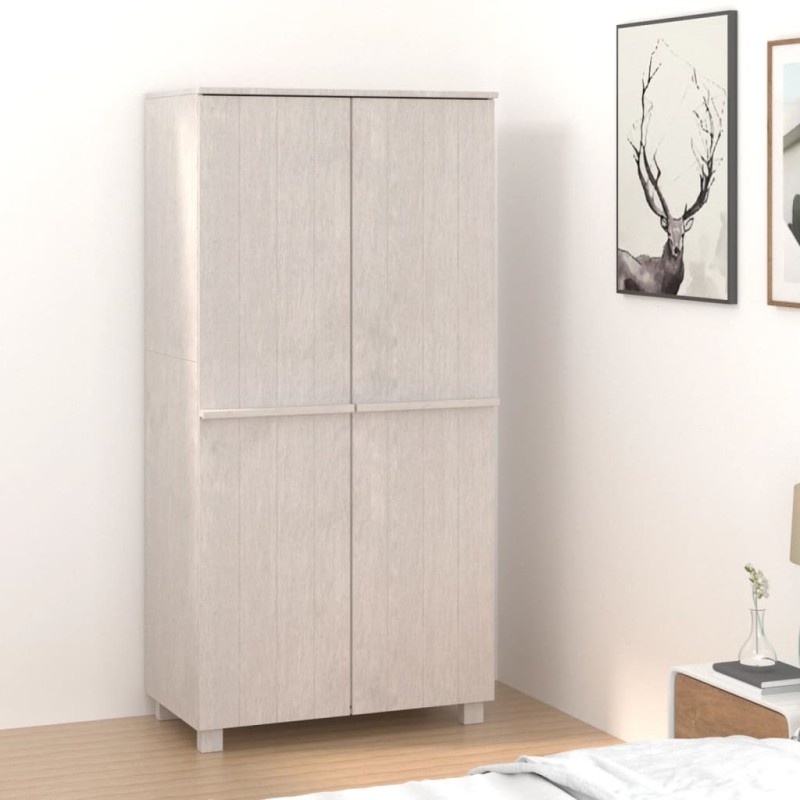 vidaXL Kleiderschrank HAMAR Weiß 89x50x180 cm Massivholz Kiefer vidaXL Kleiderschrank HAMAR Weiß 89x50x180 cm Massivholz Kiefer