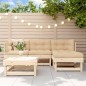 vidaXL 5-tlg. Garten-Lounge-Set mit Kissen Massivholz vidaXL 5-tlg. Garten-Lounge-Set mit Kissen Massivholz