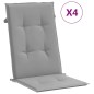 vidaXL Gartenstuhlauflagen für Hochlehner 4 Stk. Grau 120x50x3cm Stoff vidaXL Gartenstuhlauflagen für Hochlehner 4 Stk. Grau 120x50x3cm Stoff