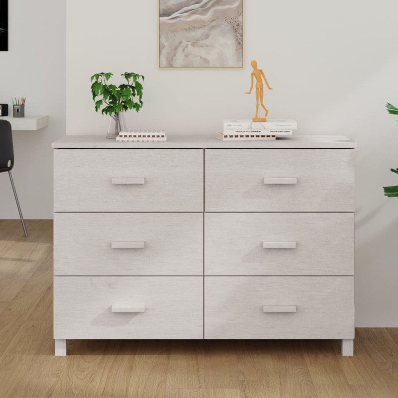 vidaXL Sideboard HAMAR Weiß 113x40x80 cm Massivholz Kiefer vidaXL Sideboard HAMAR Weiß 113x40x80 cm Massivholz Kiefer
