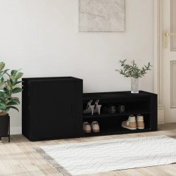 vidaXL Schuhschrank Schwarz 130x35x54 cm Holzwerkstoff