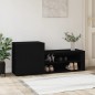 vidaXL Schuhschrank Schwarz 130x35x54 cm Holzwerkstoff vidaXL Schuhschrank Schwarz 130x35x54 cm Holzwerkstoff