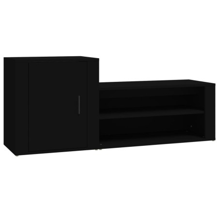 vidaXL Schuhschrank Schwarz 130x35x54 cm Holzwerkstoff