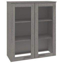 vidaXL Highboard-Oberteil HAMAR Hellgrau 85x35x100 cm Massivholz