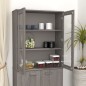 vidaXL Highboard-Oberteil HAMAR Hellgrau 85x35x100 cm Massivholz vidaXL Highboard-Oberteil HAMAR Hellgrau 85x35x100 cm Massivholz
