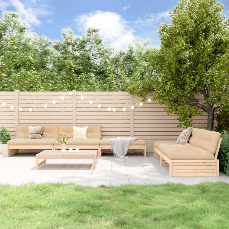 vidaXL 6-tlg. Garten-Lounge-Set mit Kissen Massivholz vidaXL 6-tlg. Garten-Lounge-Set mit Kissen Massivholz