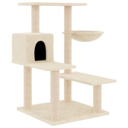 vidaXL Kratzbaum mit Sisal-Kratzsäulen Creme 82,5 cm