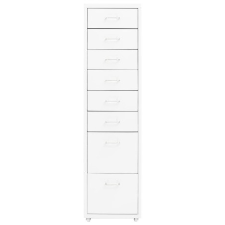 vidaXL Aktenschrank mit Rollen Weiß 28x41x109 cm Metall