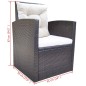 vidaXL 6-tlg. Garten-Essgruppe mit Auflagen Poly Rattan Braun vidaXL 6-tlg. Garten-Essgruppe mit Auflagen Poly Rattan Braun