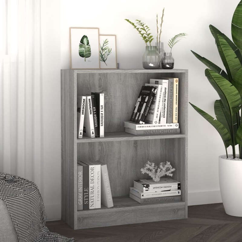 vidaXL Bücherregal Grau Sonoma 60x24x74,5 cm Holzwerkstoff vidaXL Bücherregal Grau Sonoma 60x24x74,5 cm Holzwerkstoff