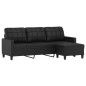 vidaXL 3-Sitzer-Sofa mit Hocker Schwarz 180 cm Kunstleder vidaXL 3-Sitzer-Sofa mit Hocker Schwarz 180 cm Kunstleder