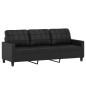 vidaXL 3-Sitzer-Sofa mit Hocker Schwarz 180 cm Kunstleder vidaXL 3-Sitzer-Sofa mit Hocker Schwarz 180 cm Kunstleder