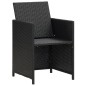 Gartenstühle 2 Stk. mit Polstern und Kissen Poly Rattan Schwarz Gartenstühle 2 Stk. mit Polstern und Kissen Poly Rattan Schwarz