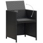 Gartenstühle 2 Stk. mit Polstern und Kissen Poly Rattan Schwarz Gartenstühle 2 Stk. mit Polstern und Kissen Poly Rattan Schwarz