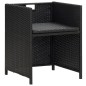 Gartenstühle 2 Stk. mit Polstern und Kissen Poly Rattan Schwarz Gartenstühle 2 Stk. mit Polstern und Kissen Poly Rattan Schwarz