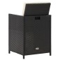 Gartenstühle 2 Stk. mit Polstern und Kissen Poly Rattan Schwarz Gartenstühle 2 Stk. mit Polstern und Kissen Poly Rattan Schwarz
