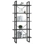 vidaXL Bücherregal 5 Fächer Grau 80x30x175 cm Holzwerkstoff vidaXL Bücherregal 5 Fächer Grau 80x30x175 cm Holzwerkstoff