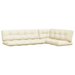 vidaXL Palettenkissen 5-tlg. Creme Stoff