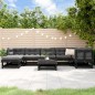 vidaXL 8-tlg. Garten-Lounge-Set mit Kissen Schwarz Massivholz vidaXL 8-tlg. Garten-Lounge-Set mit Kissen Schwarz Massivholz