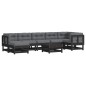 vidaXL 8-tlg. Garten-Lounge-Set mit Kissen Schwarz Massivholz vidaXL 8-tlg. Garten-Lounge-Set mit Kissen Schwarz Massivholz