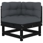 vidaXL 8-tlg. Garten-Lounge-Set mit Kissen Schwarz Massivholz vidaXL 8-tlg. Garten-Lounge-Set mit Kissen Schwarz Massivholz