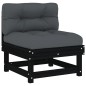 vidaXL 8-tlg. Garten-Lounge-Set mit Kissen Schwarz Massivholz vidaXL 8-tlg. Garten-Lounge-Set mit Kissen Schwarz Massivholz