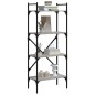 vidaXL Bücherregal 4 Fächer Grau Sonoma 56x31,5x138,5 cm Holzwerkstoff vidaXL Bücherregal 4 Fächer Grau Sonoma 56x31,5x138,5 cm Holzwerkstoff