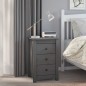 vidaXL Nachttisch Grau 40x35x61,5 cm Massivholz Kiefer vidaXL Nachttisch Grau 40x35x61,5 cm Massivholz Kiefer