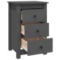 vidaXL Nachttisch Grau 40x35x61,5 cm Massivholz Kiefer vidaXL Nachttisch Grau 40x35x61,5 cm Massivholz Kiefer