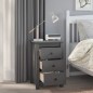 vidaXL Nachttisch Grau 40x35x61,5 cm Massivholz Kiefer vidaXL Nachttisch Grau 40x35x61,5 cm Massivholz Kiefer