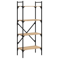 vidaXL Bücherregal 4 Fächer Sonoma-Eiche 56x31,5x138,5cm Holzwerkstoff