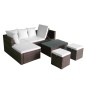 4-tlg. Garten-Lounge-Set mit Auflagen Poly Rattan Braun 4-tlg. Garten-Lounge-Set mit Auflagen Poly Rattan Braun