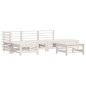 vidaXL 6-tlg. Garten-Lounge-Set mit Kissen Weiß Massivholz vidaXL 6-tlg. Garten-Lounge-Set mit Kissen Weiß Massivholz