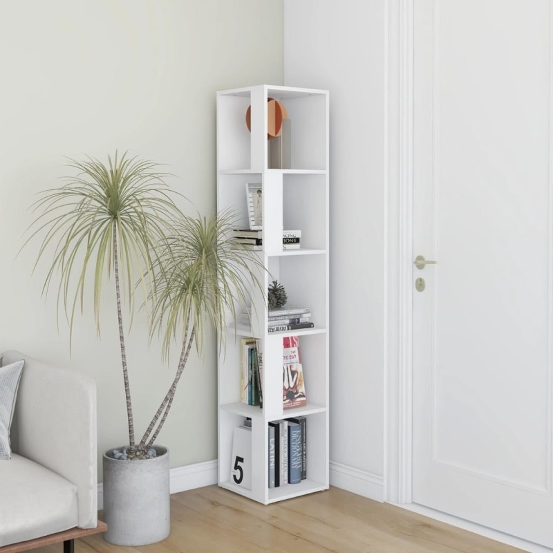 vidaXL Eckregal Weiß 33x33x164,5 cm Holzwerkstoff vidaXL Eckregal Weiß 33x33x164,5 cm Holzwerkstoff