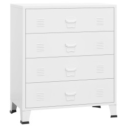 vidaXL Industrial Kommode mit Schubladen Weiß 78x40x93 cm Metall
