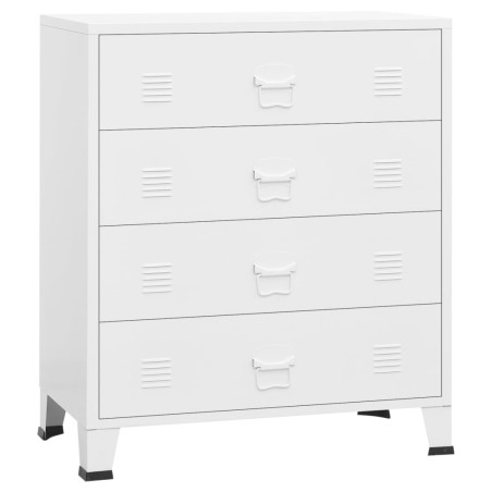 vidaXL Industrial Kommode mit Schubladen Weiß 78x40x93 cm Metall