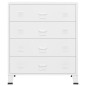 vidaXL Industrial Kommode mit Schubladen Weiß 78x40x93 cm Metall vidaXL Industrial Kommode mit Schubladen Weiß 78x40x93 cm Metall