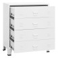 vidaXL Industrial Kommode mit Schubladen Weiß 78x40x93 cm Metall vidaXL Industrial Kommode mit Schubladen Weiß 78x40x93 cm Metall
