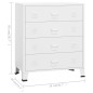 vidaXL Industrial Kommode mit Schubladen Weiß 78x40x93 cm Metall vidaXL Industrial Kommode mit Schubladen Weiß 78x40x93 cm Metall
