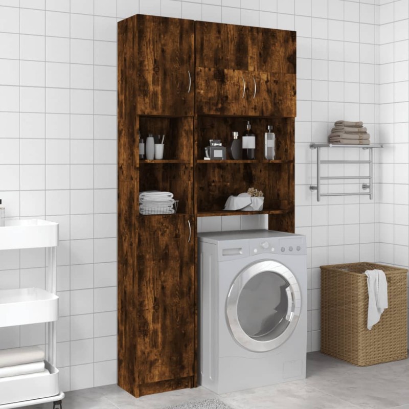 vidaXL Badezimmerschrank Räuchereiche 32x25,5x190 cm Holzwerkstoff vidaXL Badezimmerschrank Räuchereiche 32x25,5x190 cm Holzwerkstoff