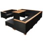 10-tlg. Garten-Lounge-Set mit Auflagen Poly Rattan Schwarz 10-tlg. Garten-Lounge-Set mit Auflagen Poly Rattan Schwarz