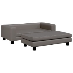 vidaXL Hundebett mit Verlängerung Grau 100x50x30 cm Kunstleder