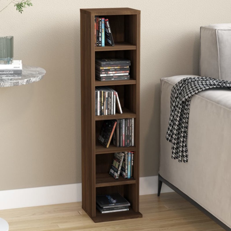 vidaXL CD-Regal Braun Eichen-Optik 21x20x88 cm Holzwerkstoff vidaXL CD-Regal Braun Eichen-Optik 21x20x88 cm Holzwerkstoff