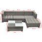 5-tlg. Garten-Lounge-Set mit Auflagen Poly Rattan Grau 5-tlg. Garten-Lounge-Set mit Auflagen Poly Rattan Grau