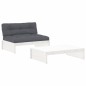 vidaXL 2-tlg. Garten-Lounge-Set mit Kissen Weiß Massivholz vidaXL 2-tlg. Garten-Lounge-Set mit Kissen Weiß Massivholz