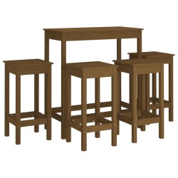vidaXL 5-tlg. Bar-Set Honigbraun Massivholz Kiefer
